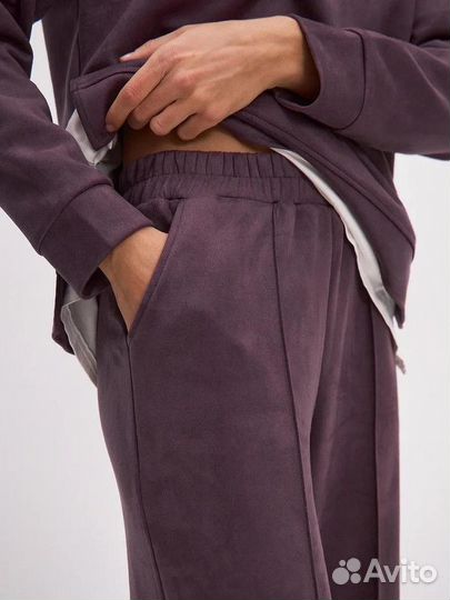 Костюм женский со свитшотом оверсайз теплый