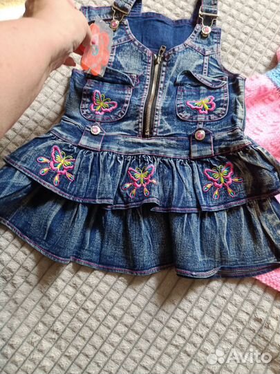 Джинсовые сарафанчики для девочки 3-4 года