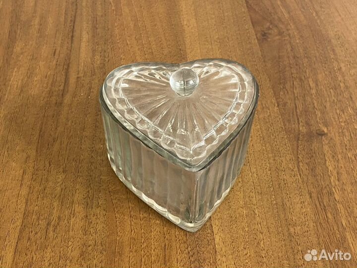 Сердце стеклянное вазочка