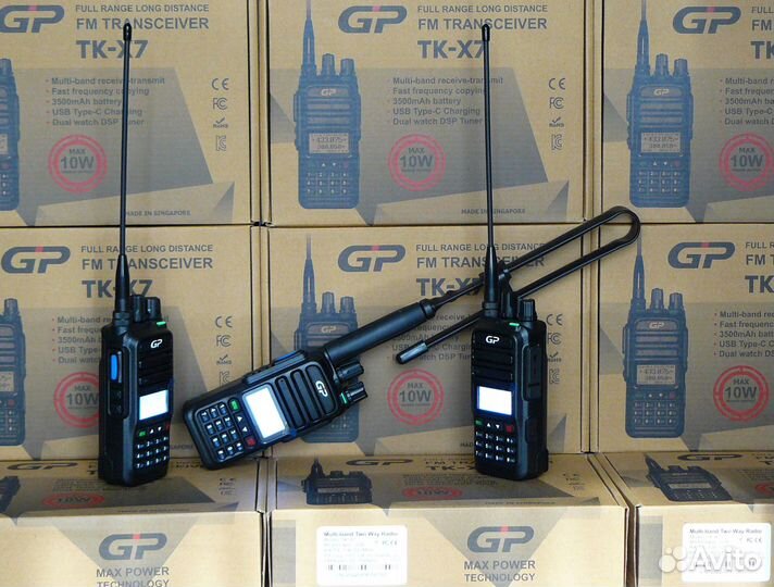 Рация GP TK-X7 10W 100-520мгц. речная, satcom