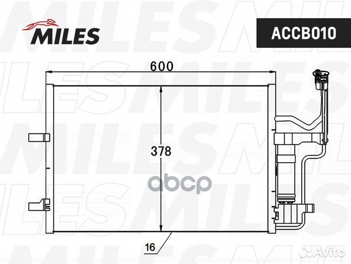 Конденсер mazda 3 1.6/2.0 03- accb010 Miles