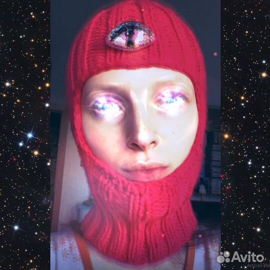 Шапка шлем с глазами Всевидящее око