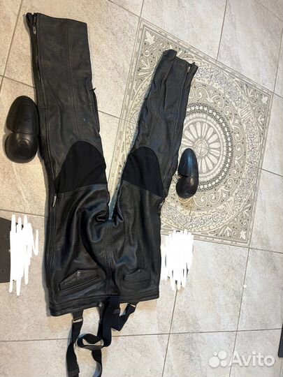 Мото штаны кожаные
