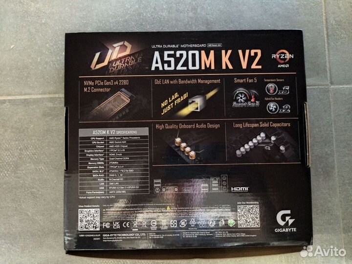Материнская плата gigabyte a520m k v2