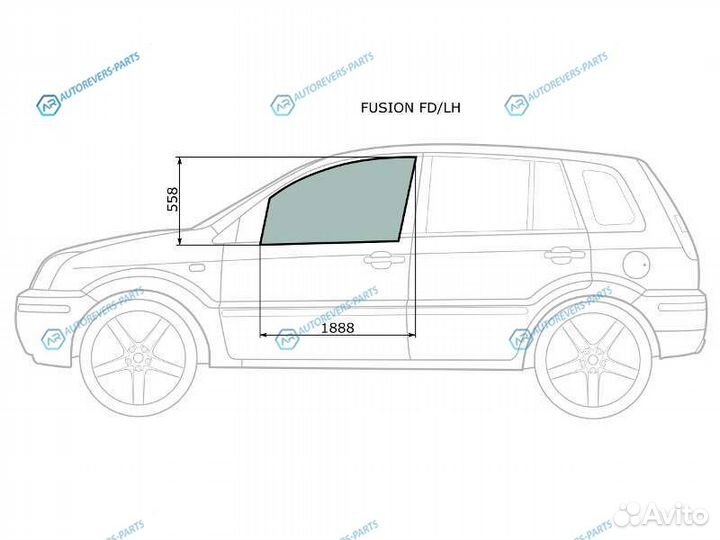 Fusion fdlh Стекло переднее левое опускное ford 02