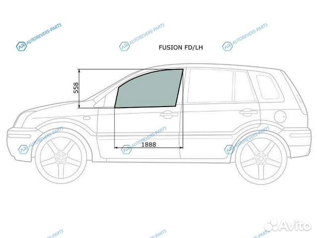 Fusion fdlh Стекло переднее левое опускное ford 02