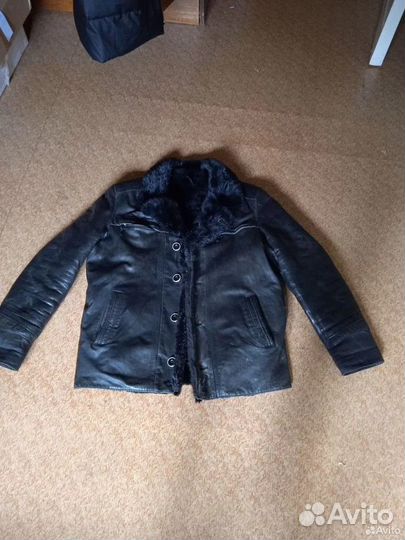 Куртка зимнюю мужскую кожанную натуральная