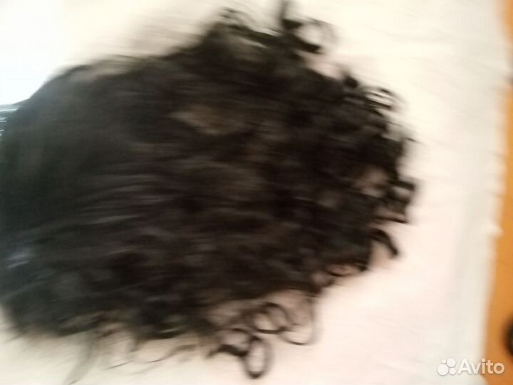 Парик черный длинный 57 см.с челкой