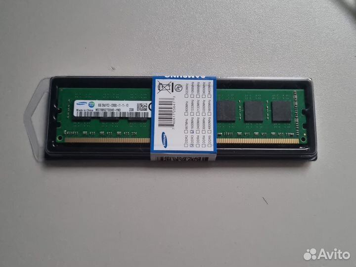 Оперативная память ddr3 8 gb samsung 1600 mhz