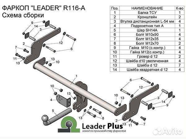Фаркоп Renault Kaptur 2016-2024