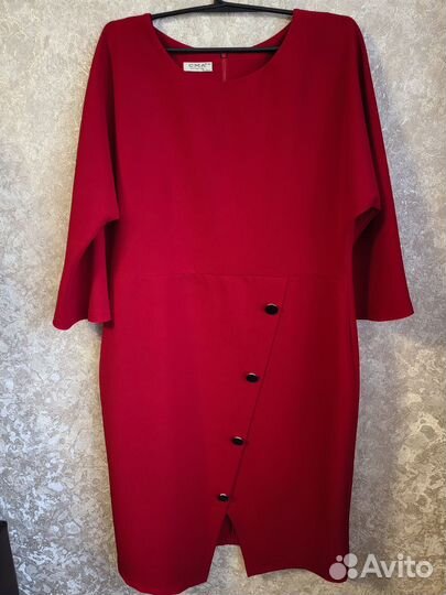Платье женское красное, нарядное 52