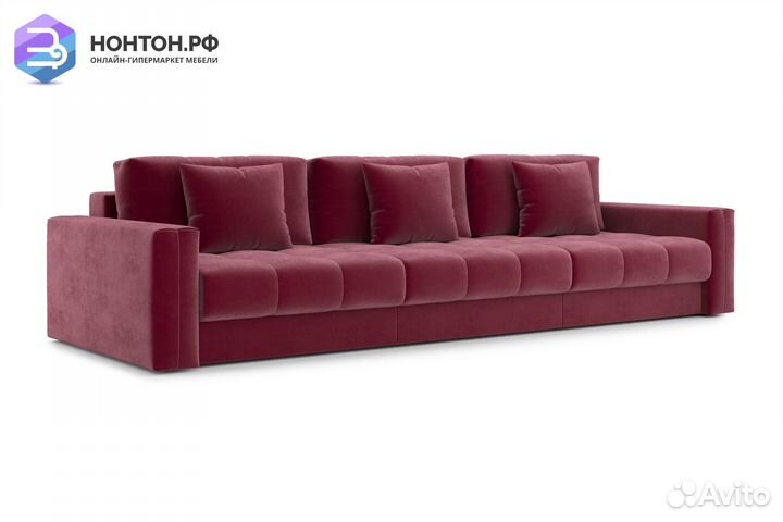 Диван тик-так Монарх 3-х местный бордовый