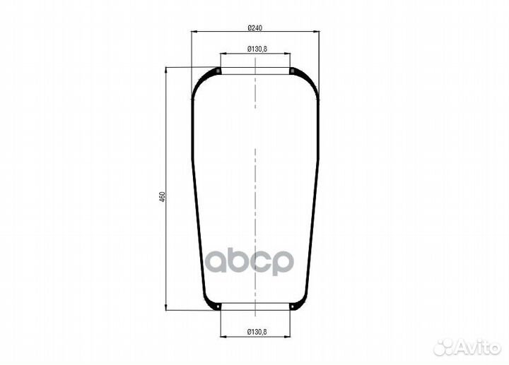 Кожух пневмоподушки kann BPW 720N без стакана и