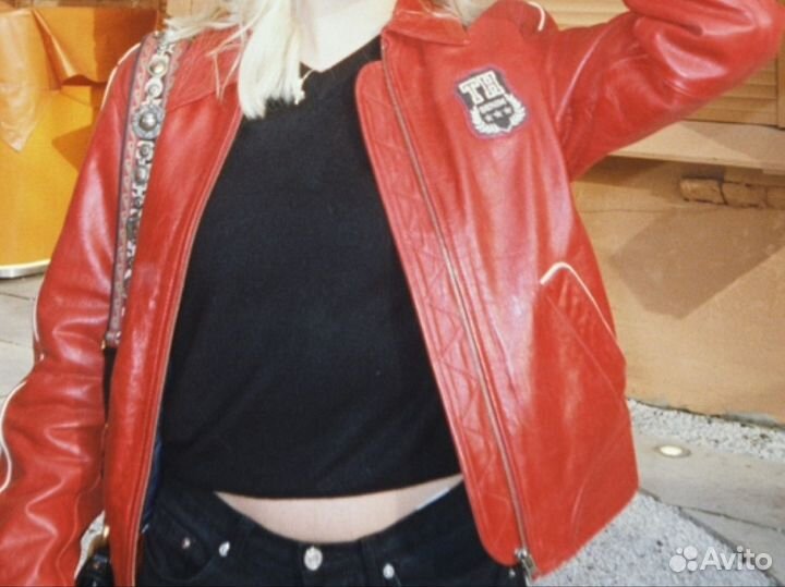 Кожаный бомбер винтаж