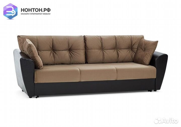 Диван еврокнижка Мадейра Lux коричневый