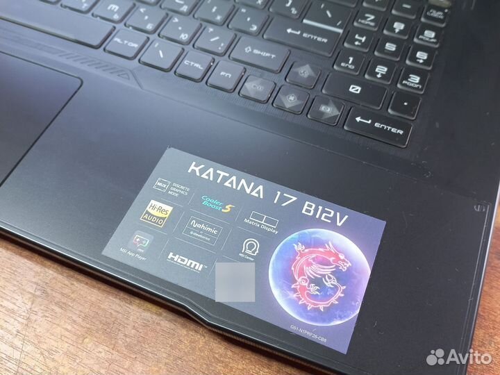 Ноутбук игровой MSI Katana 17 B12V