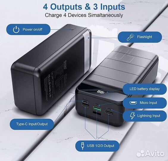 Power bank Nuxgal Power ca5-50000 мАч новый