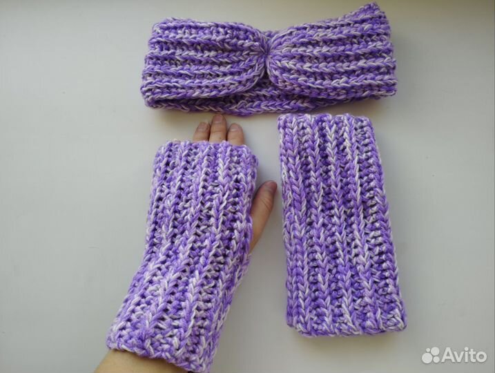 Повязка на голову вязаная