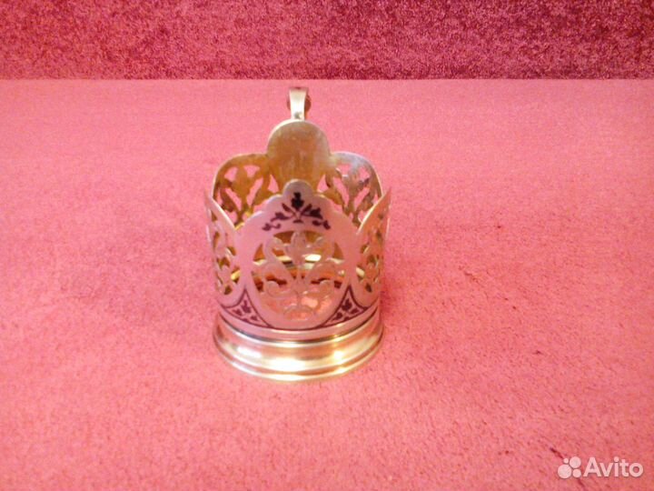 Серебряный подстаканник с чернью. Сер. 20 века