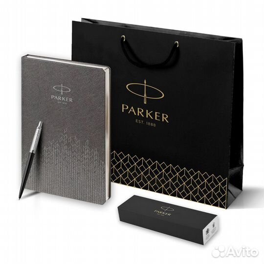 Подарочный набор: Шариковая ручка Parker Jotter + ежедневник, серый