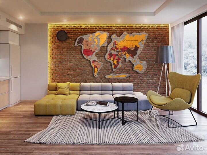 Карта мира из дерева Монтеверде Пенза