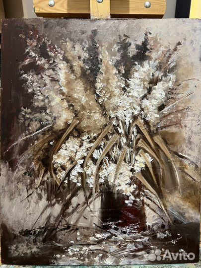 Картина маслом «Сухие травы»