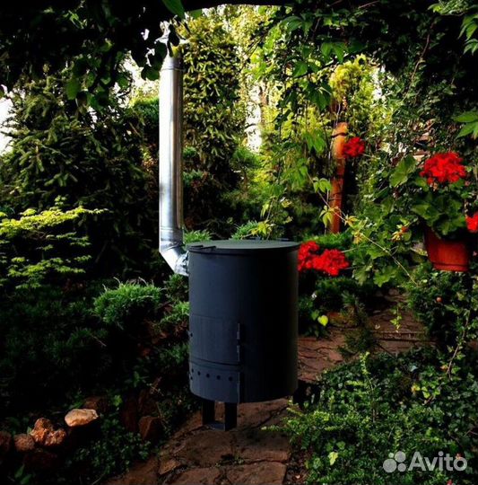 Печь для сжигания мусора Дымок-3 250 литров (4мм)