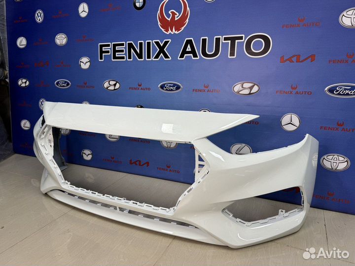 Бампер Хендай Solaris от 17-20 крашеный в Белый