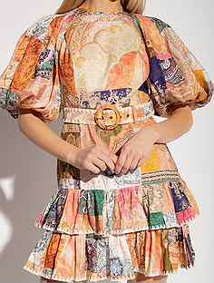 Платье Zimmermann пэчворк короткое с оборками