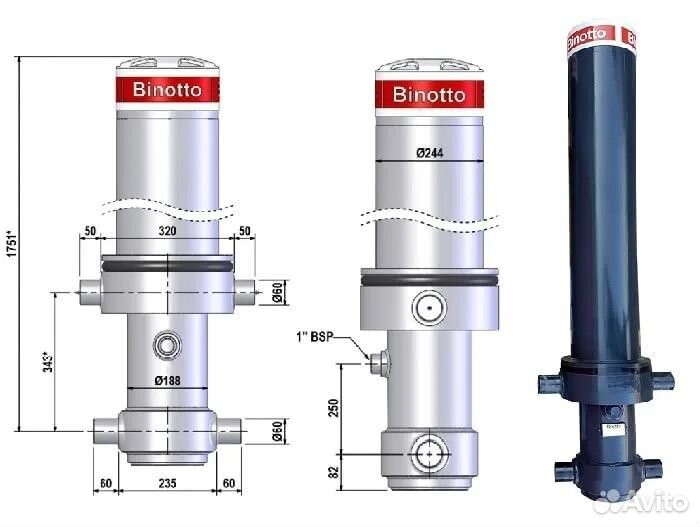 Гидроцилиндр подьема кузова на тонар