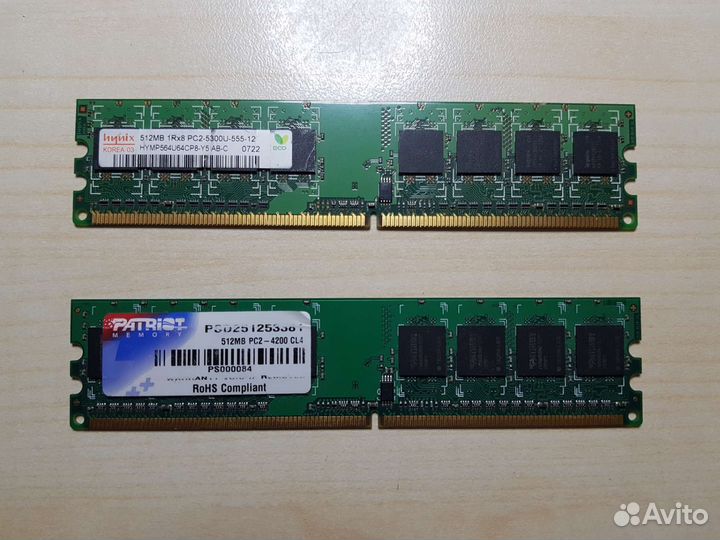 Оперативная память ddr2 по 512 Мб