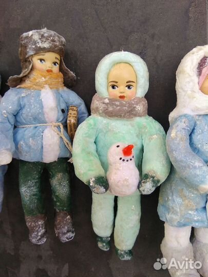 Ватные ёлочные игрушки СССР реплика