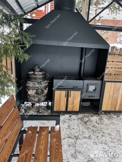 Мангальная зона с крышей