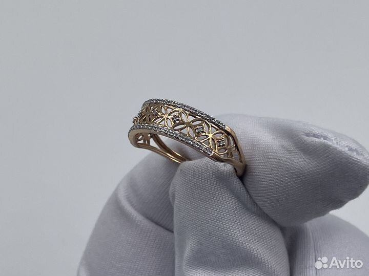 Золотое Кольцо 585 пробы с бриллиантами. Рассрочка