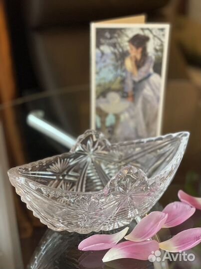Хрустальная ваза конфетница СССР