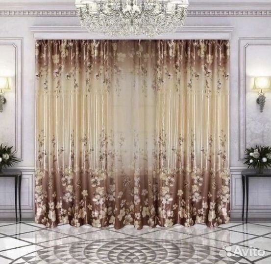 Шторы Алия готовые в комплекте с тюлем