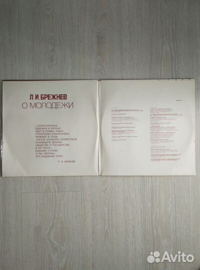 2виниловые пластинки речь Л И. Брежнева о молодёжи
