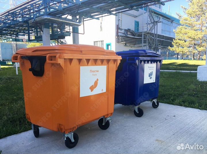 Пластиковый контейнер для мусора 1100л Ш2458