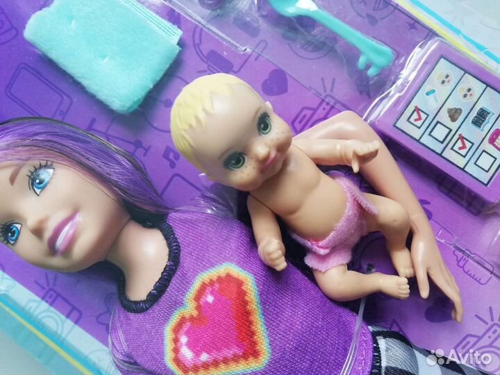 Кукла Barbie Скиппер Няня с малышом новая