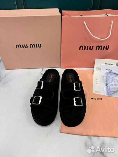 Сандали На Платформе /Шлепки Miu Miu Размеры 36-40