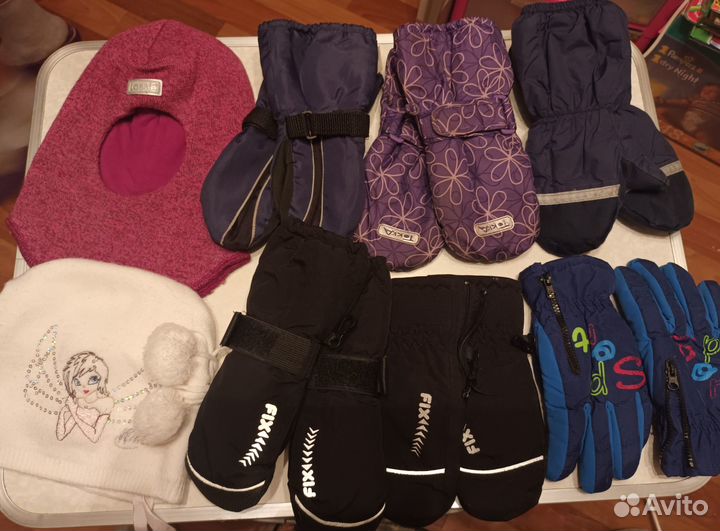 Варежки краги унисекс, шлем