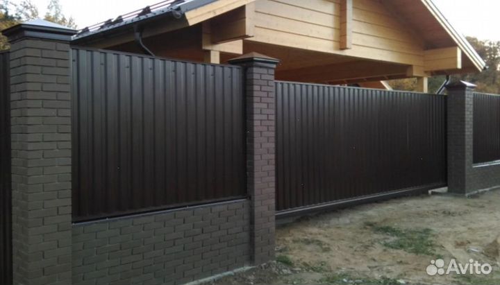 Забор из профнастила быстро под ключ