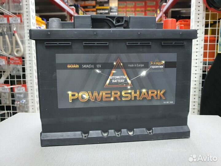 Аккумулятор Power Shark 60Ah 540A обратная полярн