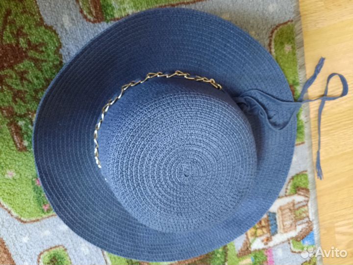 Шляпа женская летняя синяя