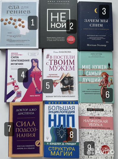 Книги по психологии, саморазвитию, художественные