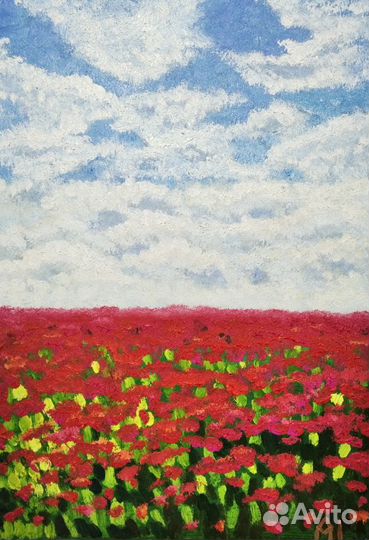 Картина маслом Маковое поле Пейзаж