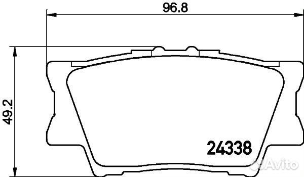 Колодки тормозные задние 96.7*49.5 toytota camry