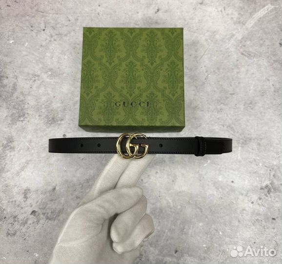 Ремень Gucci GG Marmont черный 2 см