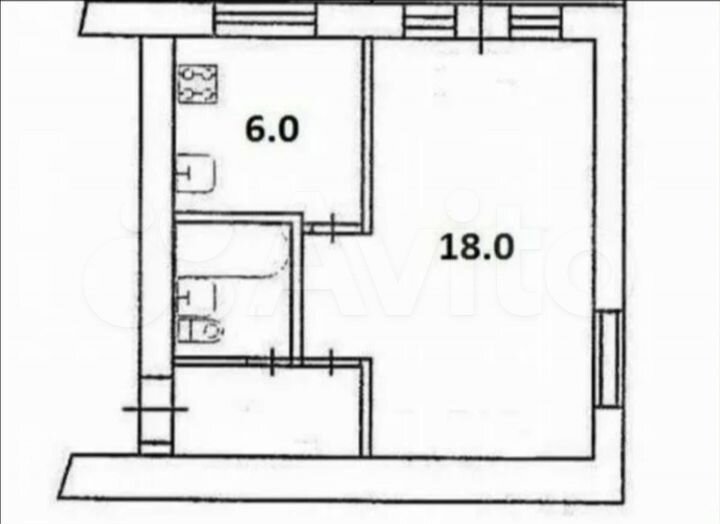 1-к. квартира, 32,5 м², 1/3 эт.