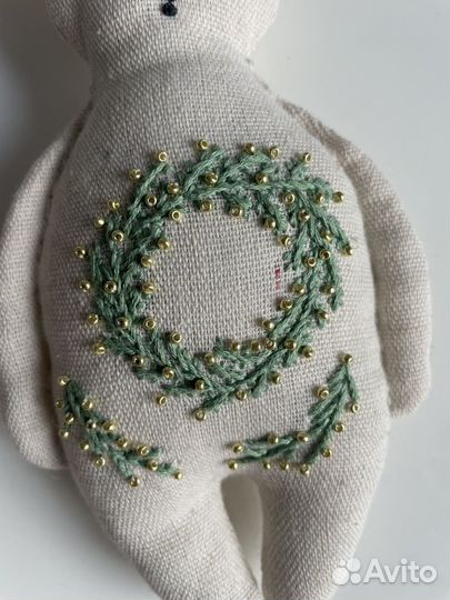 Игрушки ручной работы Новогодние зайчики